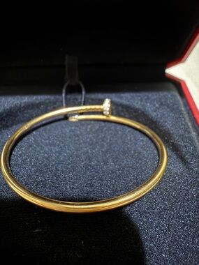 Cartier Juste Un Clou SM with Diamonds in Rose Gold Size 15